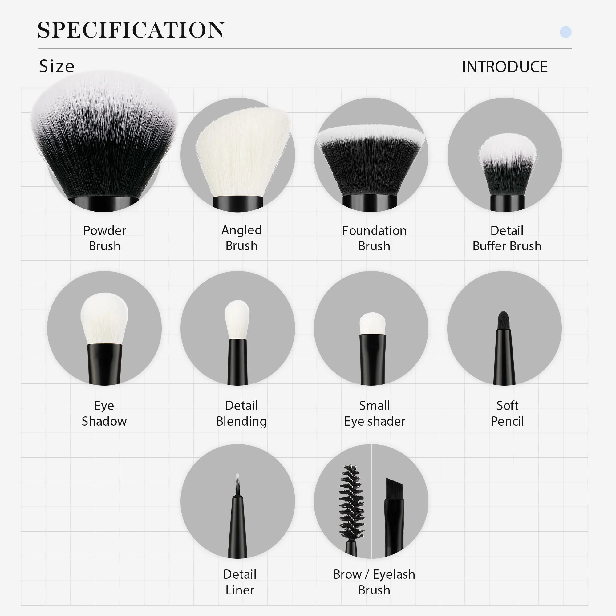 10pcs Shed Resistant Individual Makeup Brushes Customary Set T323