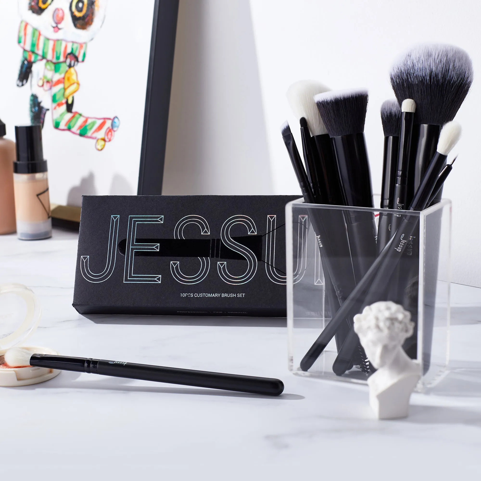 10pcs Shed Resistant Individual Makeup Brushes Customary Set T323