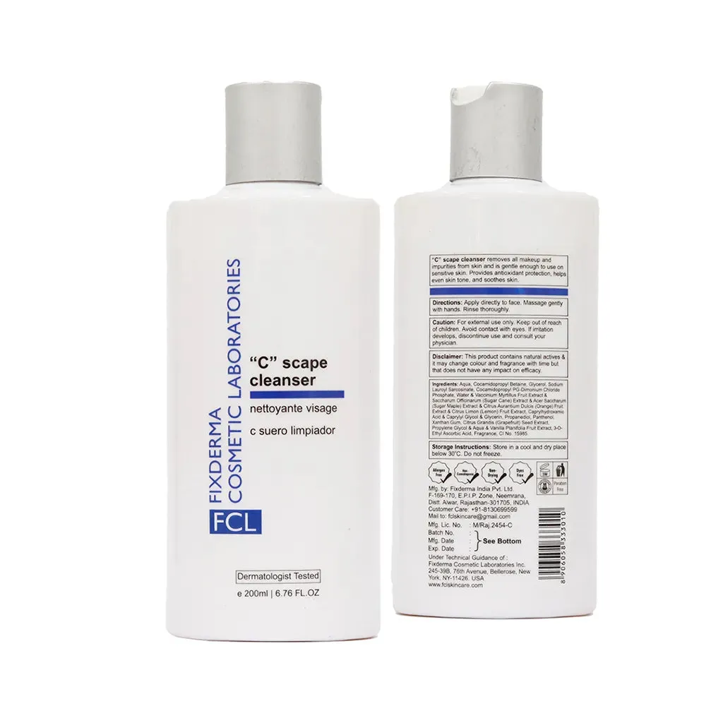 2% Vitamin C Face Wash, 0.5% Vanilla Extract, FCL C Scape Cleanser