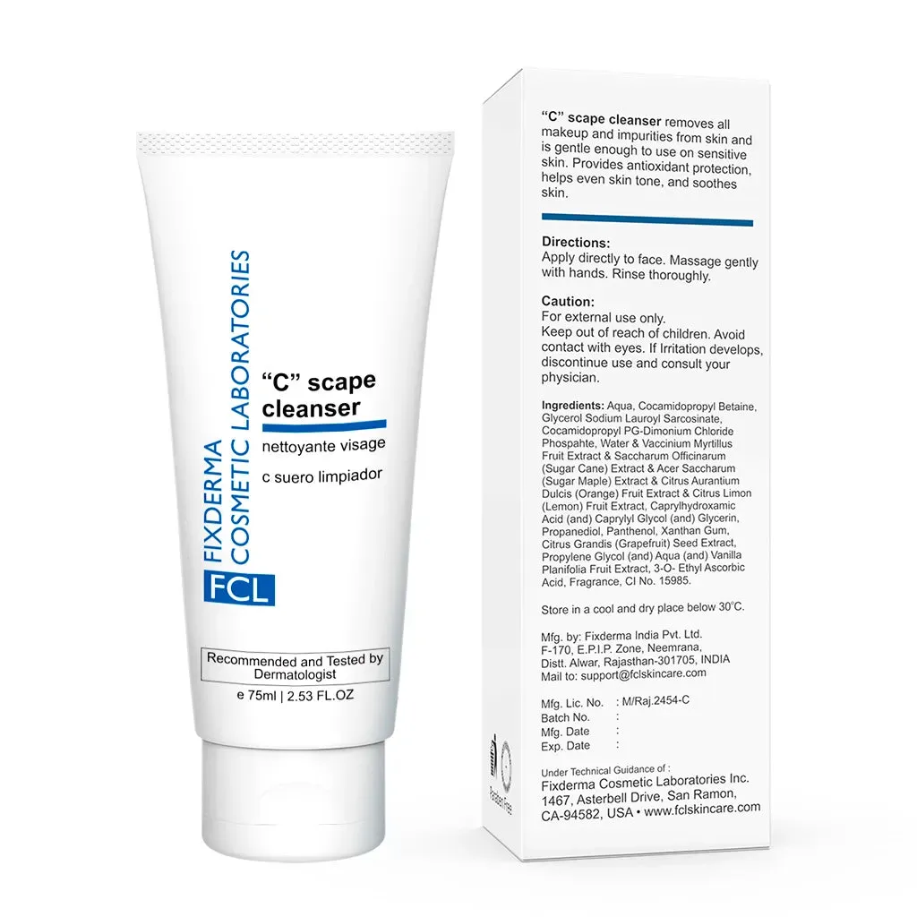 2% Vitamin C Face Wash, 0.5% Vanilla Extract, FCL C Scape Cleanser