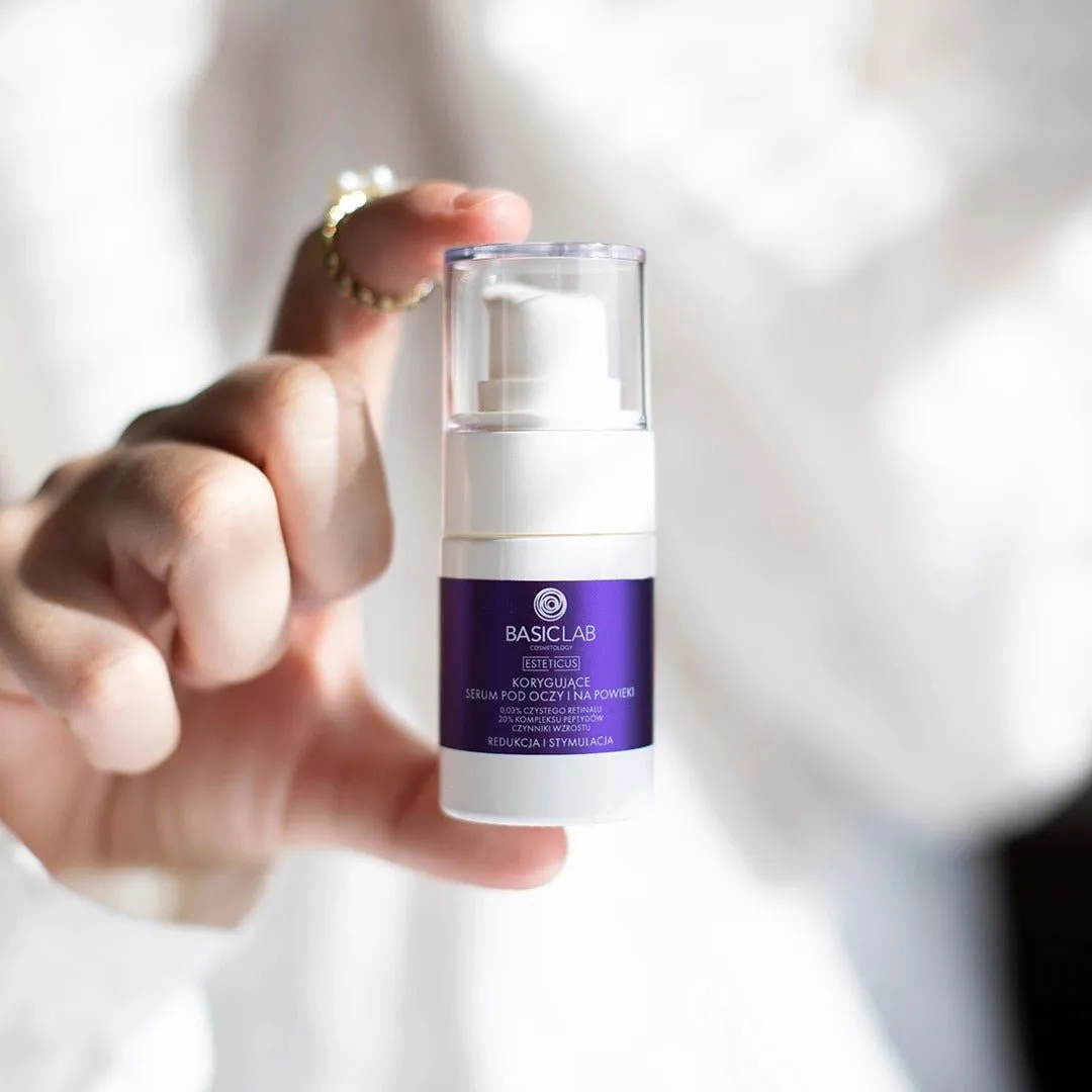 BasicLab Correcting Eye Serum with retinal 0.03%, 20% peptide complex and growth factors 15ml