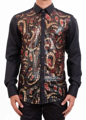 Black Fire Spray Spandex Shirt