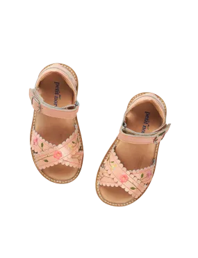 Flower Pop Cross-over scallop sandal - Blush