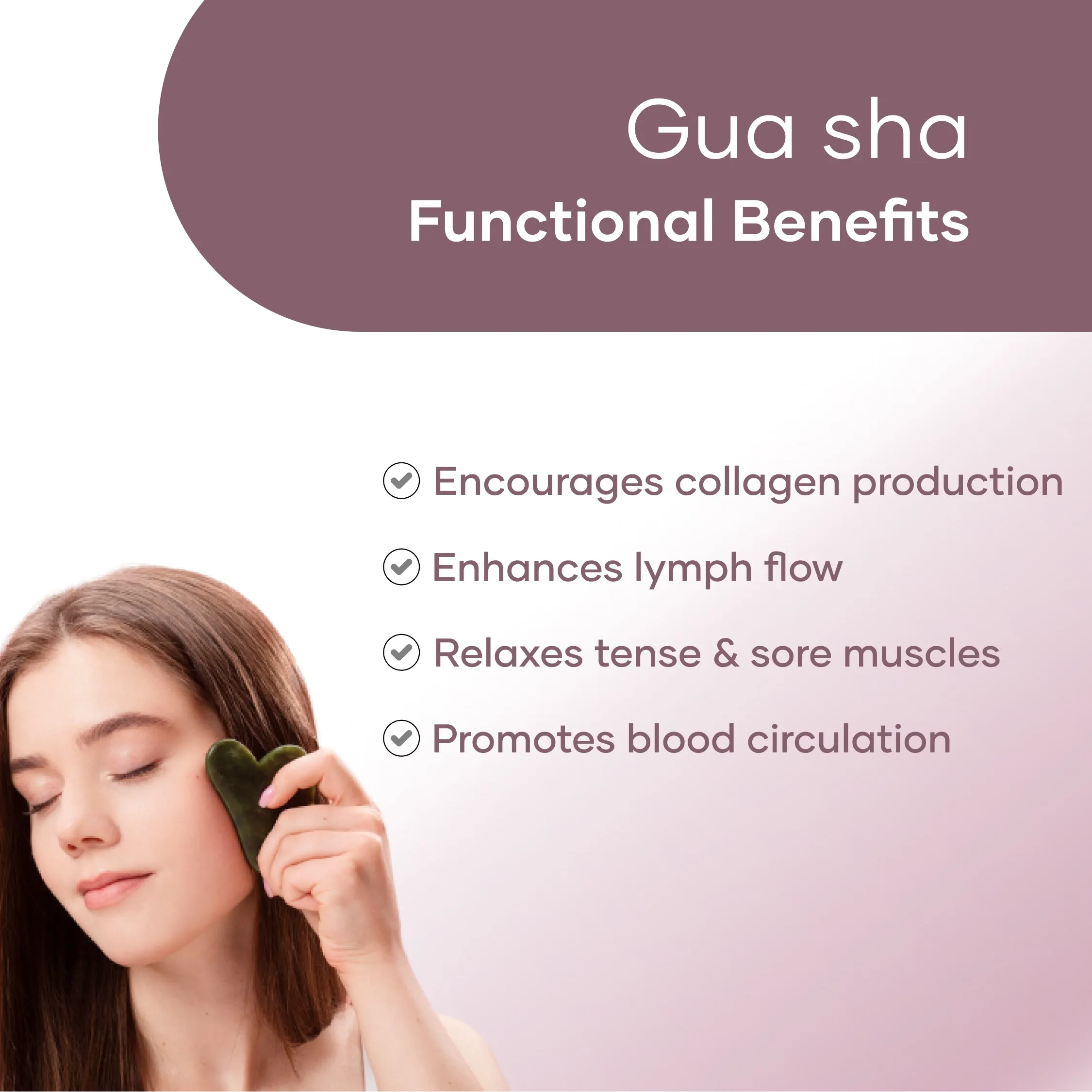 Gua Sha | For Face and skin | Very effective face Massager | Natural stone | Improves skin elasticity | Reduces puffiness & wrinkles