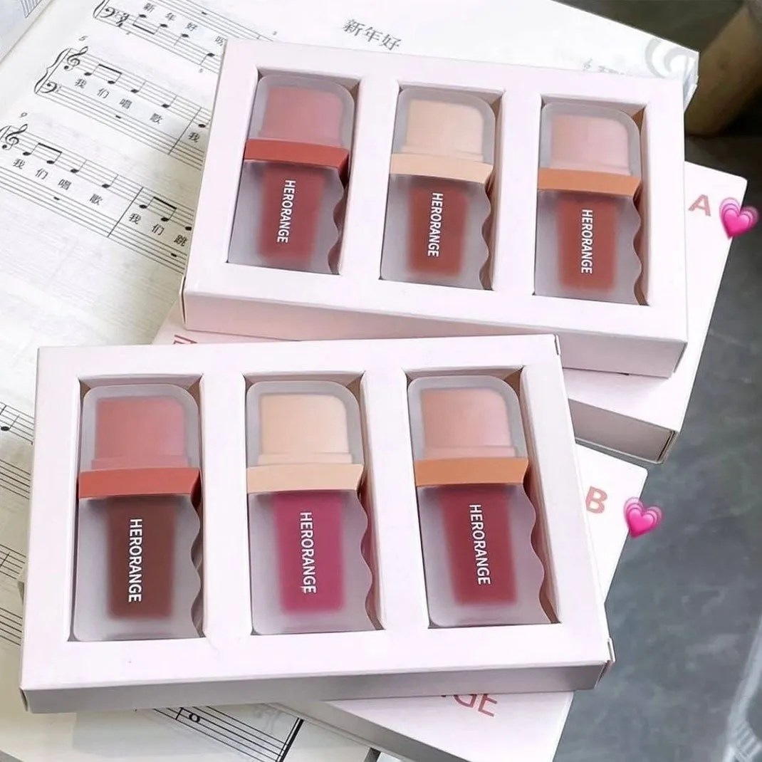 HERORANGE - 3pcs Coco Millard Matte Lip Gloss