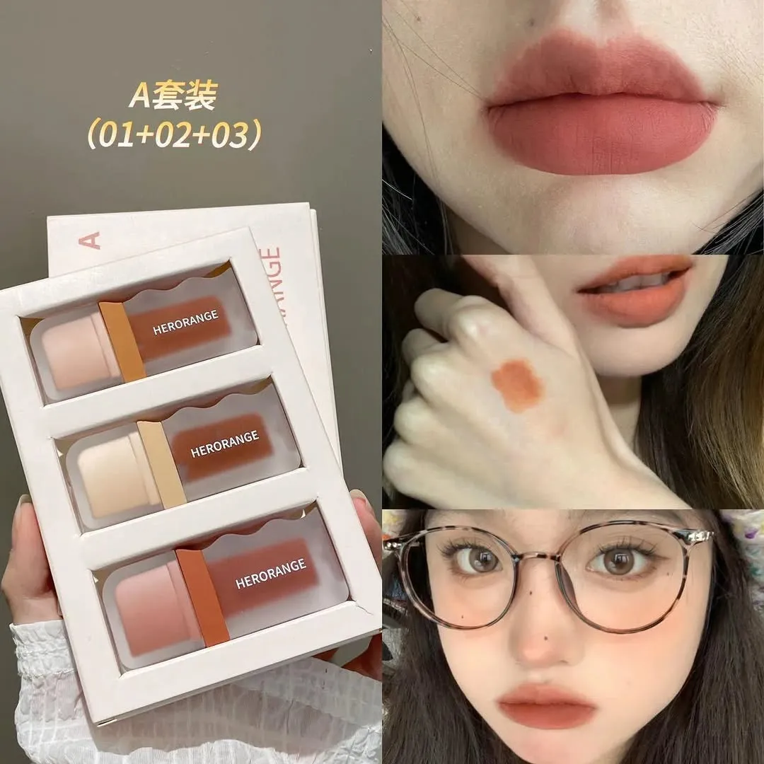 HERORANGE - 3pcs Coco Millard Matte Lip Gloss