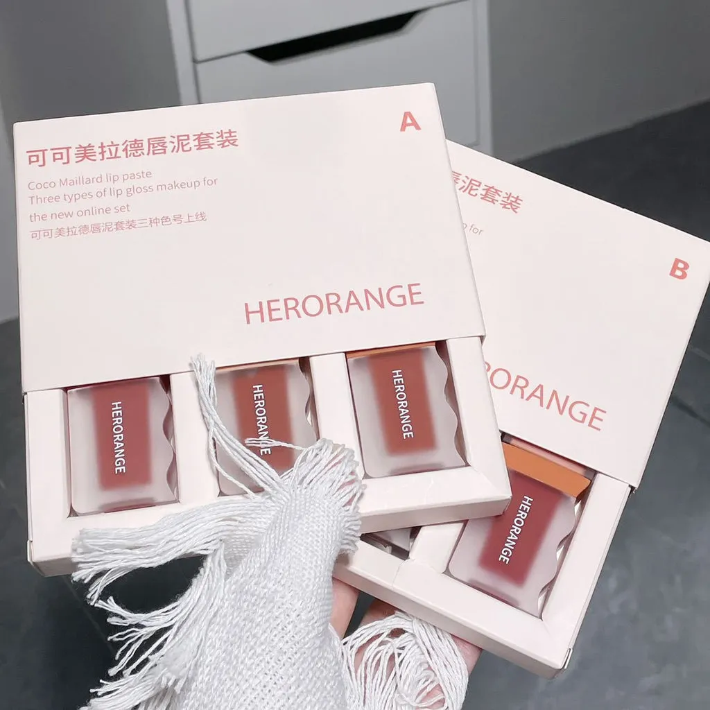 HERORANGE - 3pcs Coco Millard Matte Lip Gloss