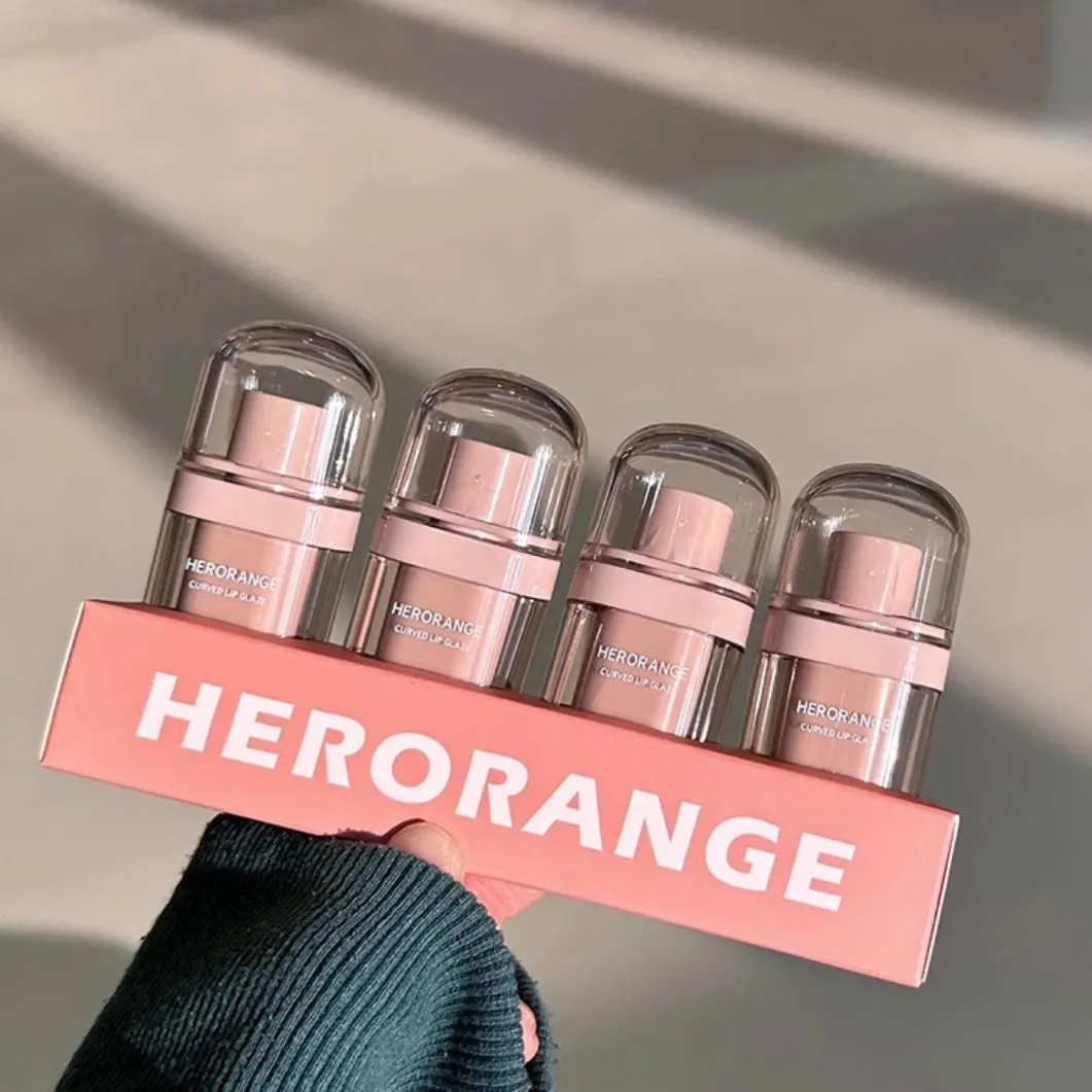HERORANGE - 4pcs Cold Brown Milk Mud Lip Gloss