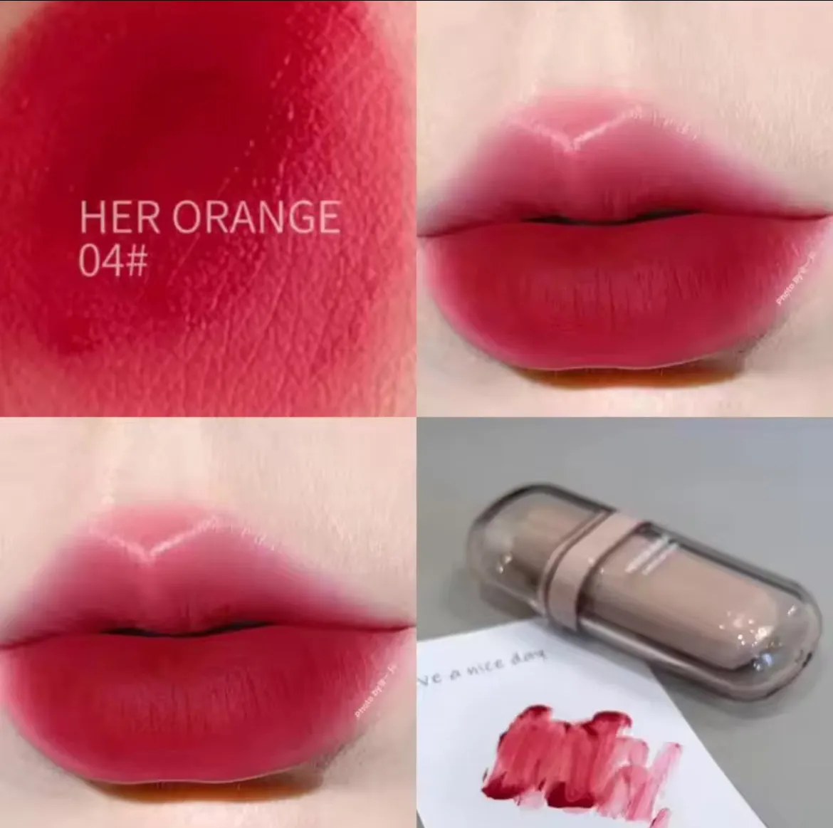 HERORANGE - 4pcs Cold Brown Milk Mud Lip Gloss