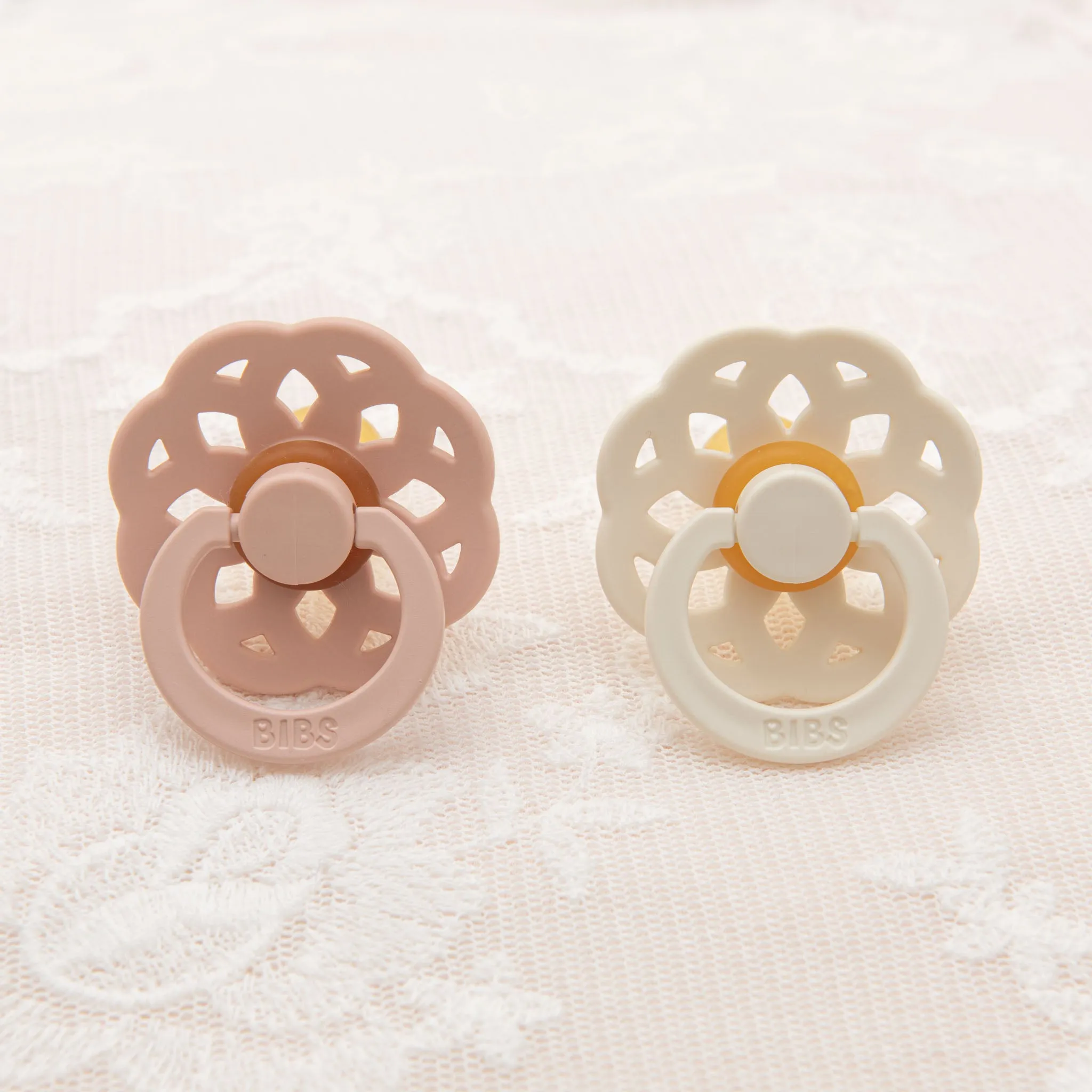 Isabella Pacifier Set | Ivory & Blush