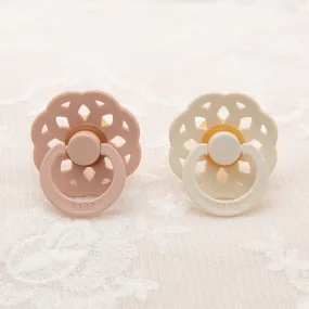 Isabella Pacifier Set | Ivory & Blush