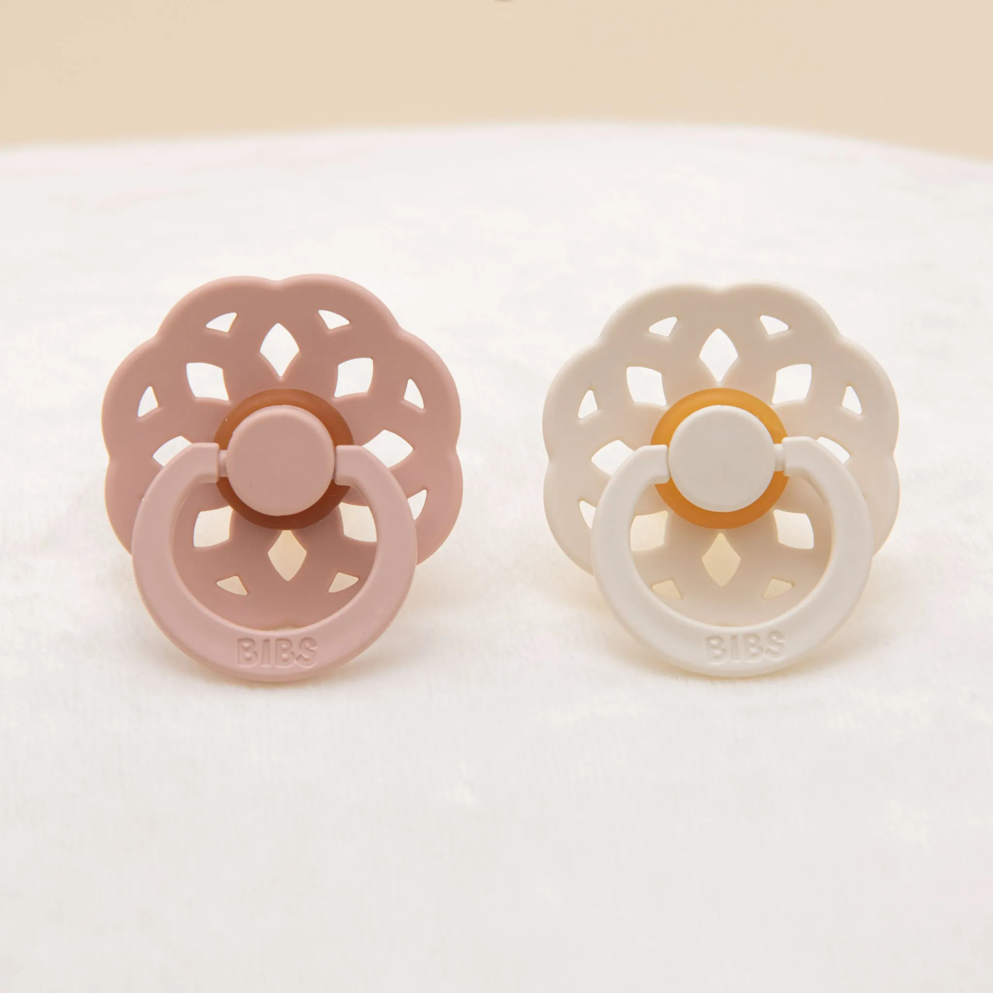 Isabella Pacifier Set | Ivory & Blush