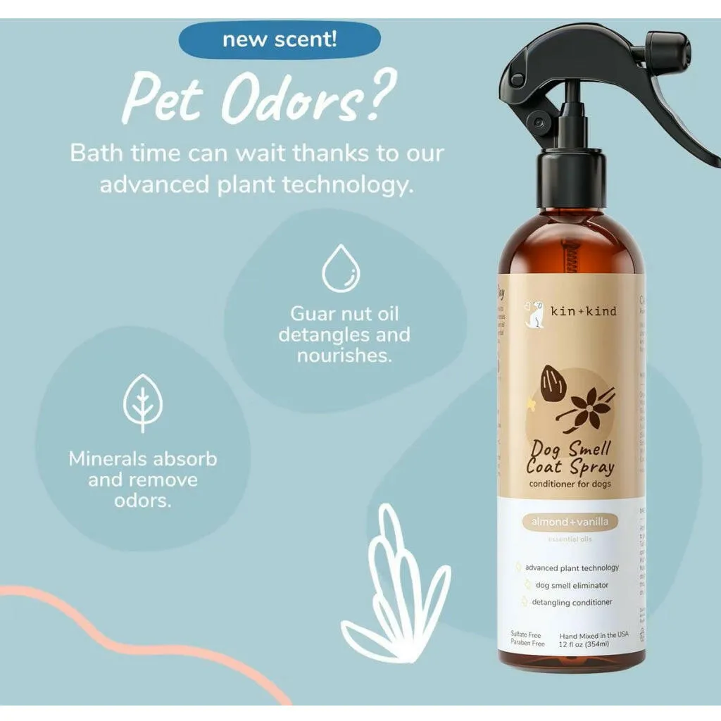 kin kind Almond & Vanilla Coat Spray for Dog Smells (12 oz)