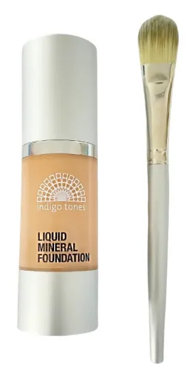 Liquid Mineral Foundation & Brush Set