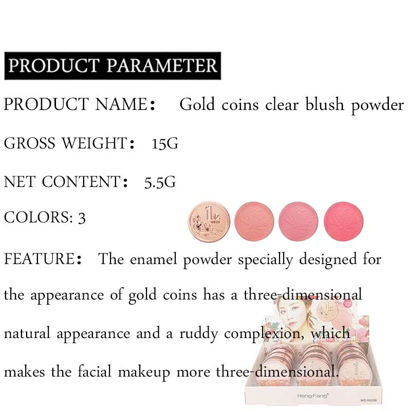 Long-lasting Face Blush 3 Colors Natural Blusher Powder Palette Charming Beauty Cosmetic
