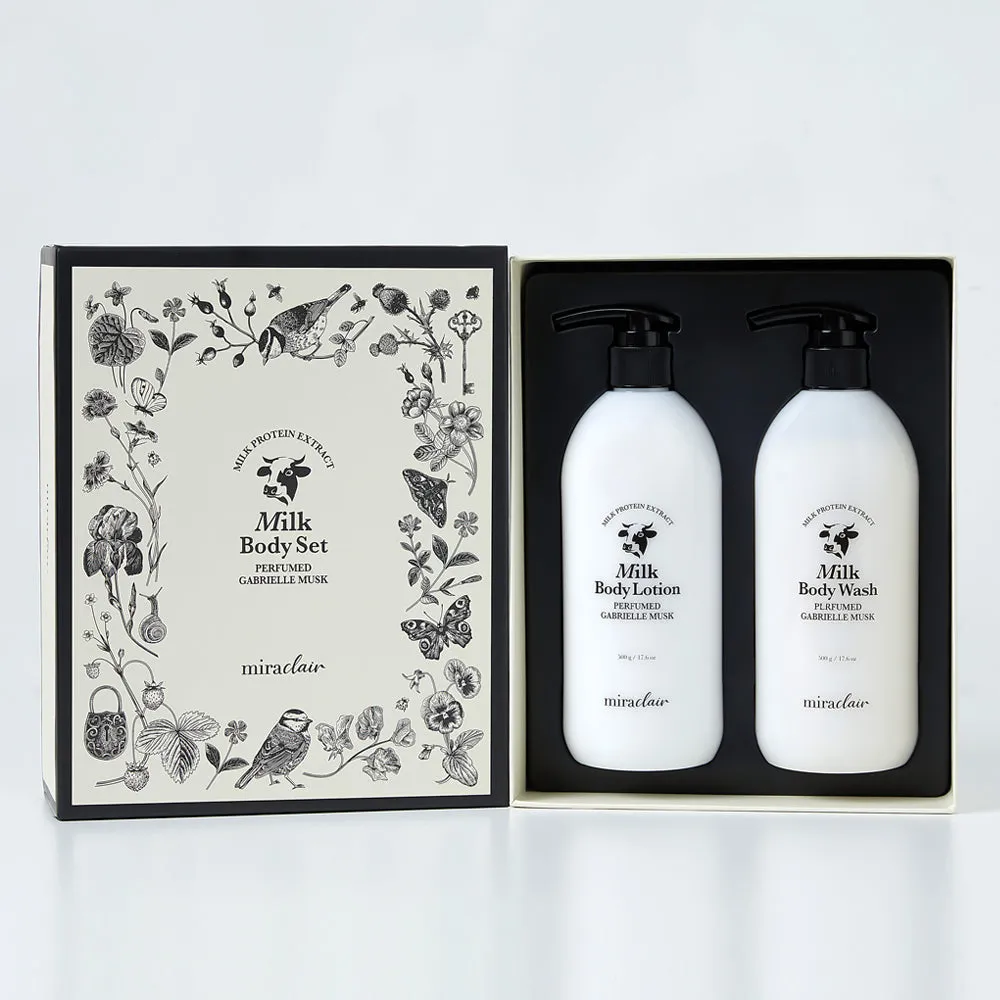 [miraclair] Milk Body Set Perfumed Gabrielle Musk(wash500ml Lotion500ml)