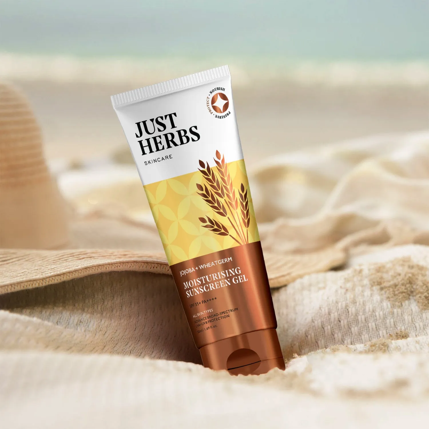 Moisturising Sunscreen Gel with SPF 35  PA     with Jojoba and Wheatgerm - Upsell