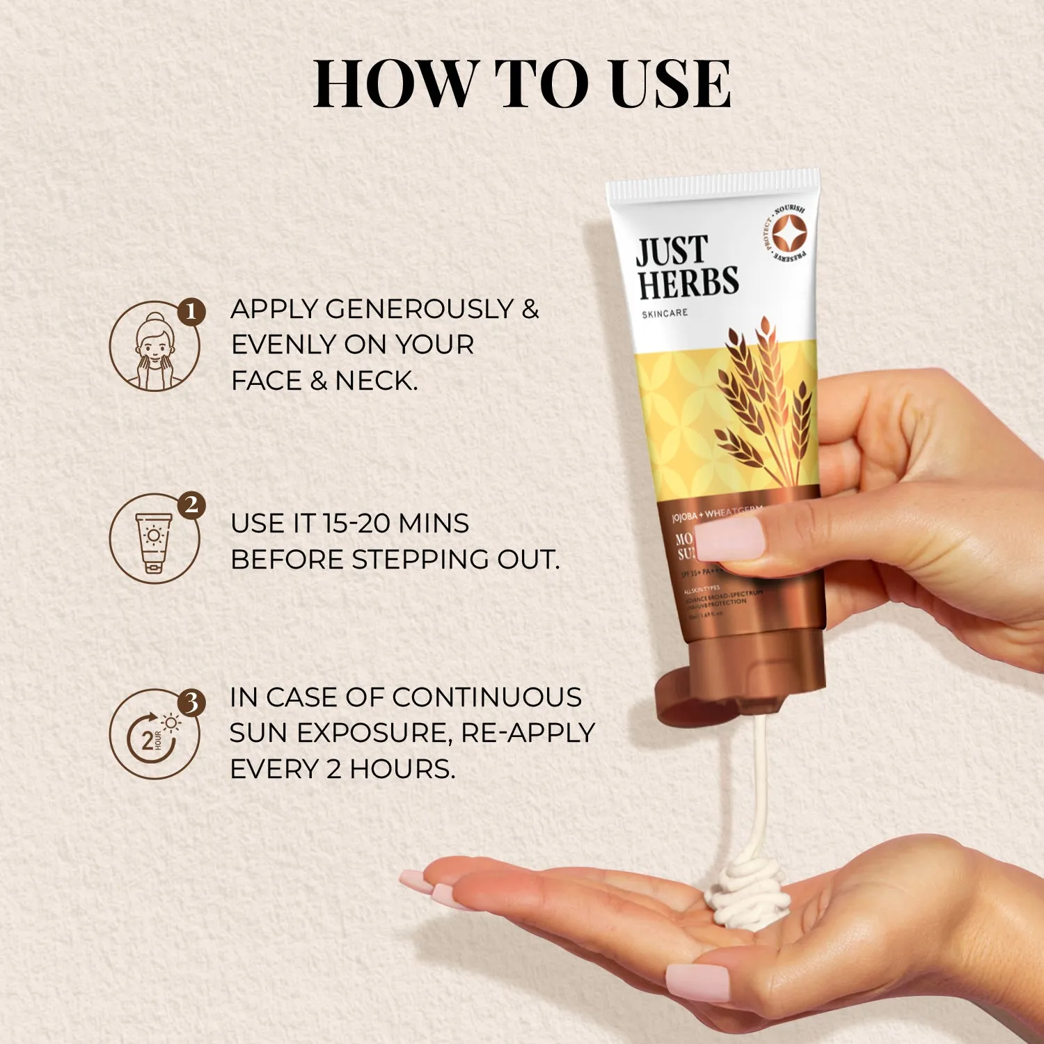 Moisturising Sunscreen Gel with SPF 35  PA     with Jojoba and Wheatgerm - Upsell