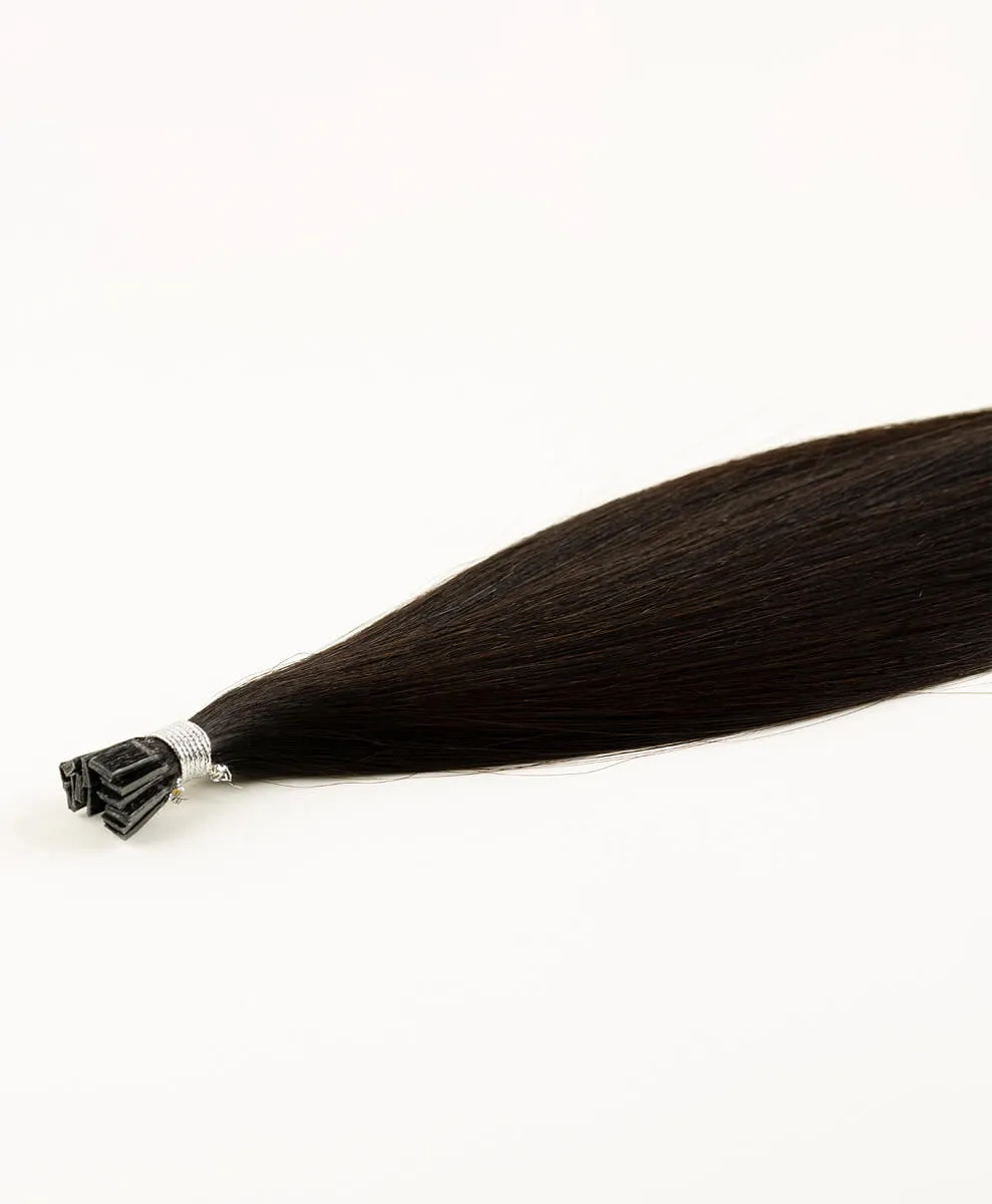 Natural Black, 16" Flat Tip Hair Extensions, #N13
