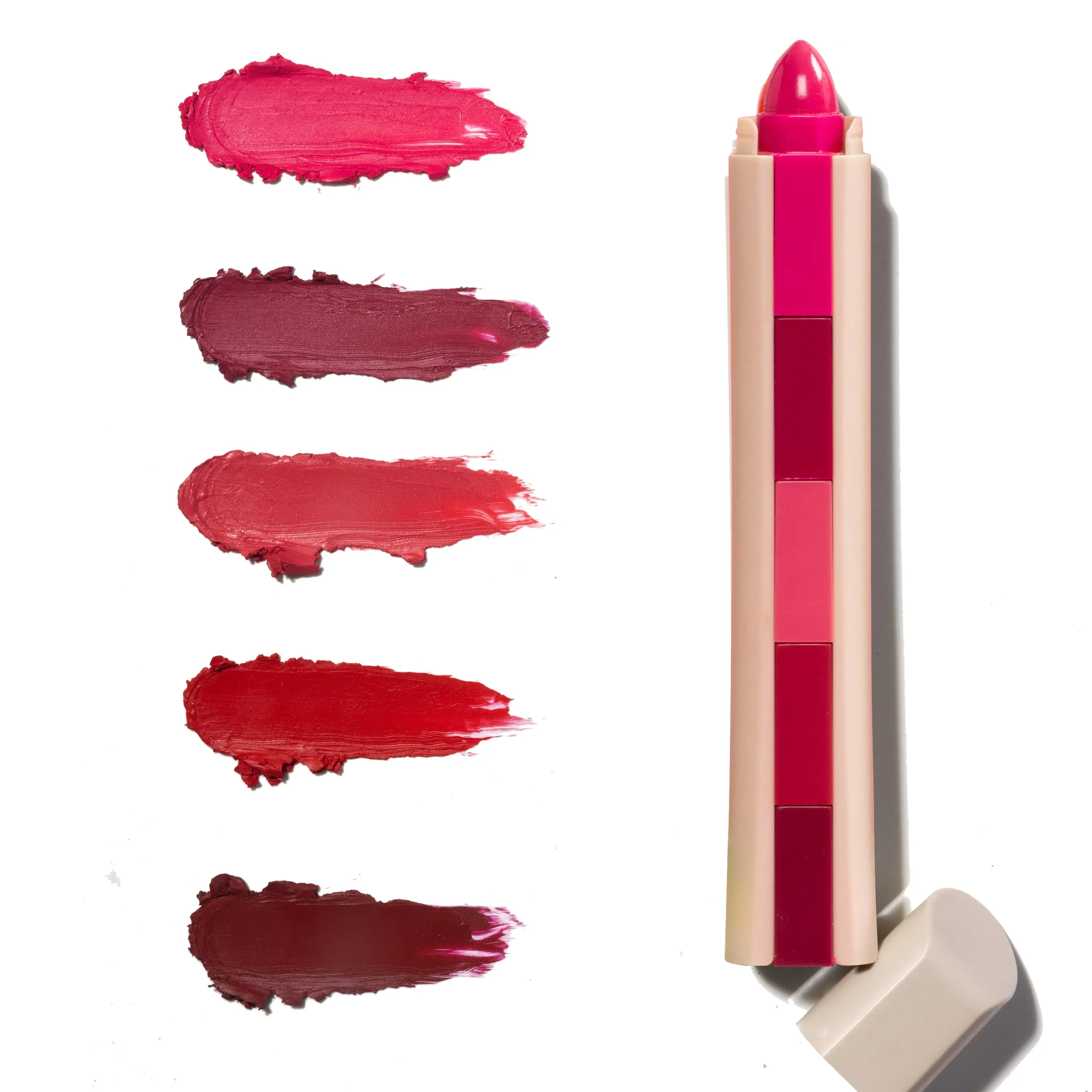 NY Bae 5IN1 Lipstick - Happy Hues 01 (6.5g) | Creamy Matte | Lip Crayon | Multi-use: Blush Eyeshadow Lip Liner Bronzer | Pink & Red Shades | Travel Kit