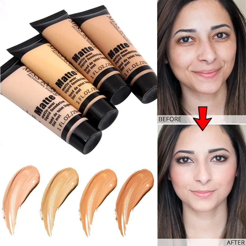 Professional Base Matte Liquid Foundation Waterproof Face Concealer