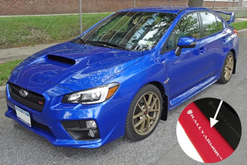 Rally Armor UR Red Mud Flap w/ White Logo - Subaru WRX/STI VA