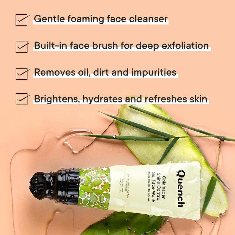 Shine Control Gel Face Wash With Built-in Brush for Deep Cleansing - 100 ML - Free