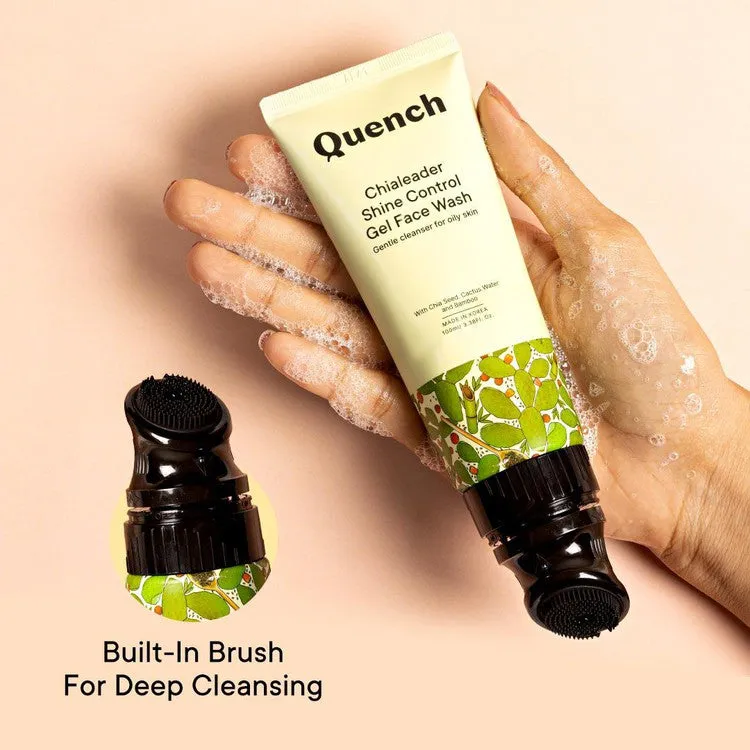 Shine Control Gel Face Wash With Built-in Brush for Deep Cleansing - 100 ML - Free