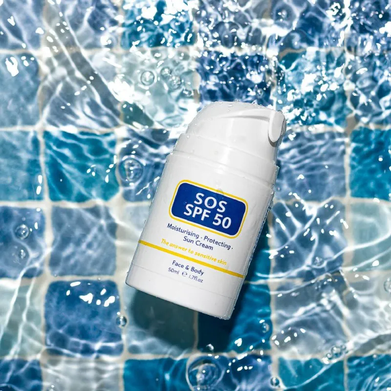 SOS Moisturizing & Protecting SPF 50 Sun Cream 50ml | Broad Spectrum UVA & UVB Protection | Hydrating Sunscreen for Sensitive Skin | Non-Greasy, Anti-Aging Formula