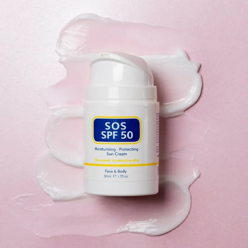 SOS Moisturizing & Protecting SPF 50 Sun Cream 50ml | Broad Spectrum UVA & UVB Protection | Hydrating Sunscreen for Sensitive Skin | Non-Greasy, Anti-Aging Formula