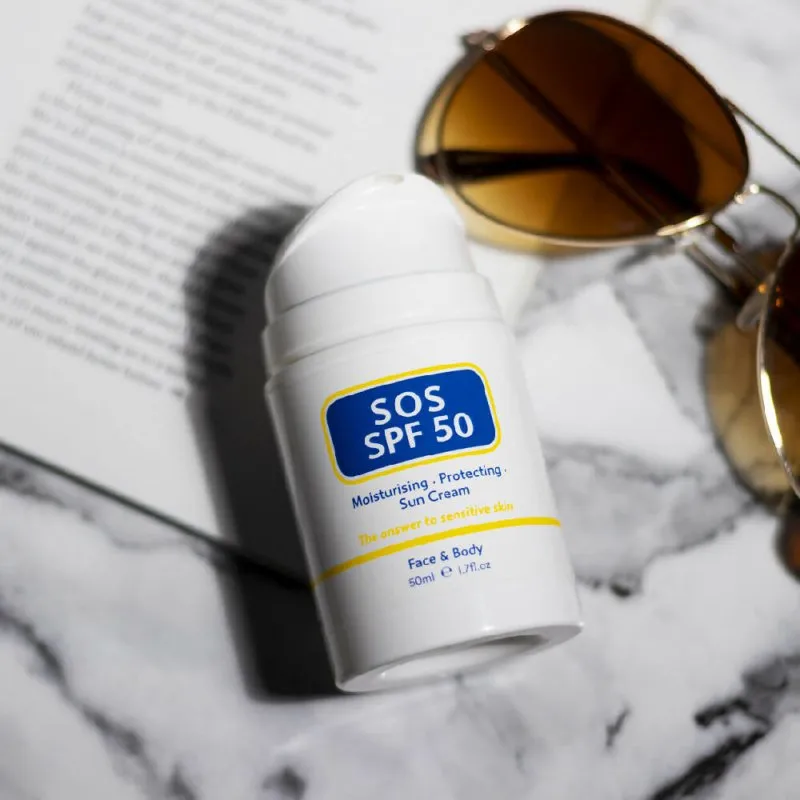 SOS Moisturizing & Protecting SPF 50 Sun Cream 50ml | Broad Spectrum UVA & UVB Protection | Hydrating Sunscreen for Sensitive Skin | Non-Greasy, Anti-Aging Formula