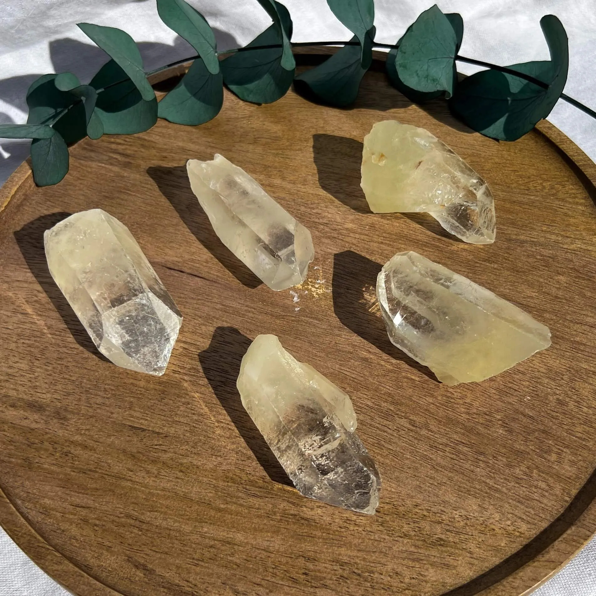 Sulphur Quartz Crystal Points Large