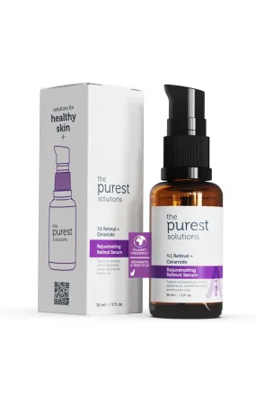 The Purest Solutions Retinol 1%   Ceramide Rejuvenating Serum - 30ml | ذا بيورست سيروم ريتنول 1% مع سيراميد - 30 مل