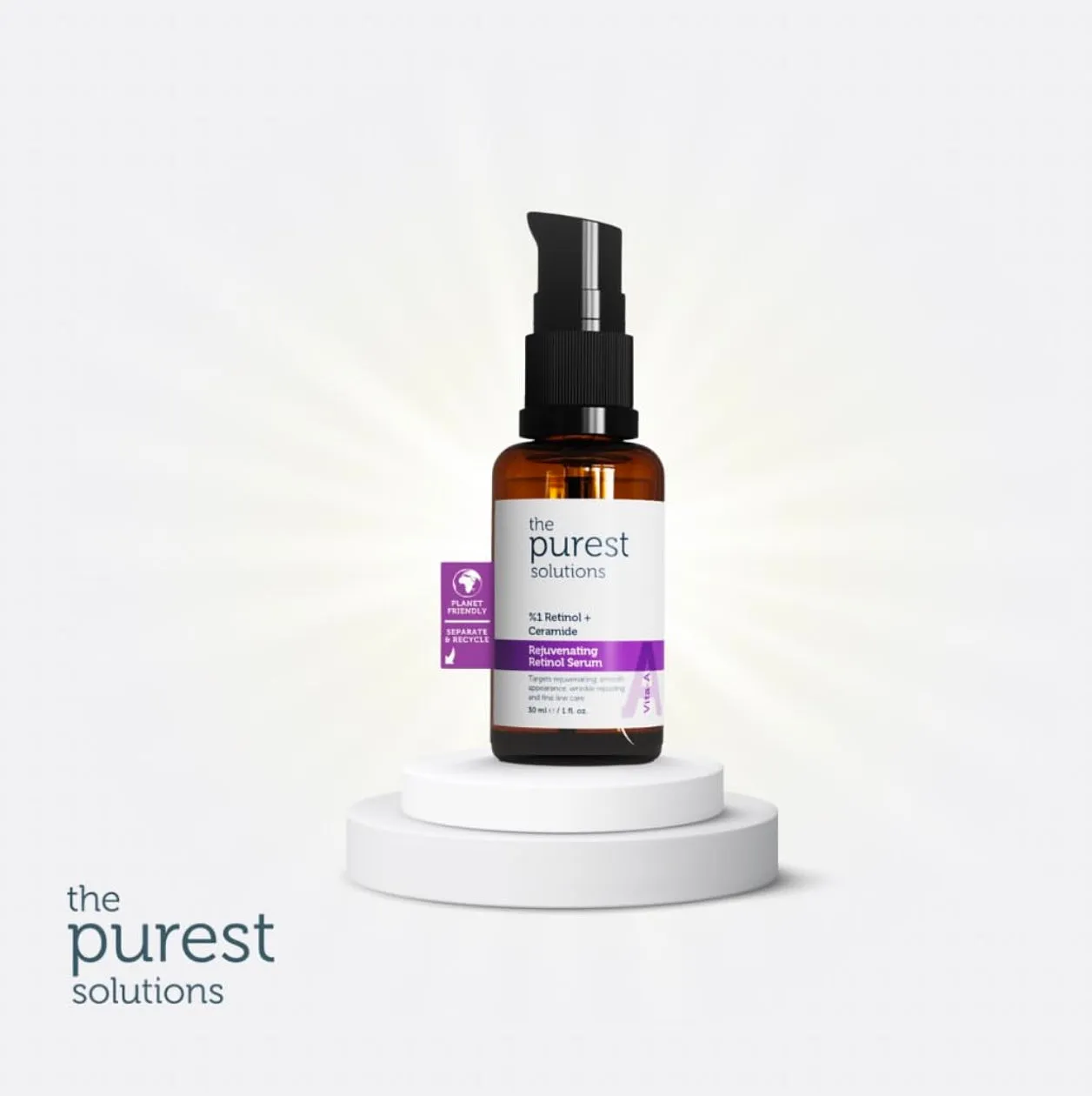 The Purest Solutions Retinol 1%   Ceramide Rejuvenating Serum - 30ml | ذا بيورست سيروم ريتنول 1% مع سيراميد - 30 مل